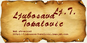 Ljubosava Topalović vizit kartica